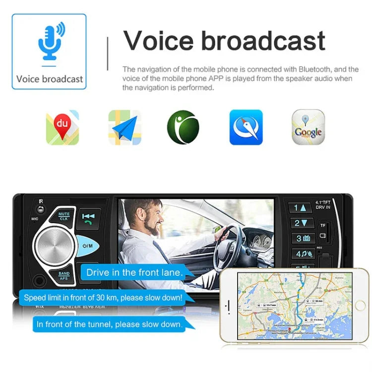 SWM-4022D HD 4.1インチ 12V 汎用車載ラジオ受信機 MP5プレーヤー FM＆Bluetooth＆TFカード対応 リモコン付き SWM-4022D
