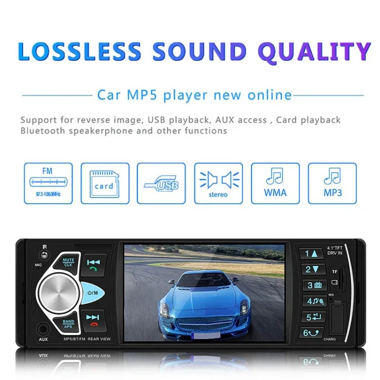 SWM-4022D HD 4.1インチ 12V 汎用車載ラジオ受信機 MP5プレーヤー FM＆Bluetooth＆TFカード対応 リモコン付き SWM-4022D