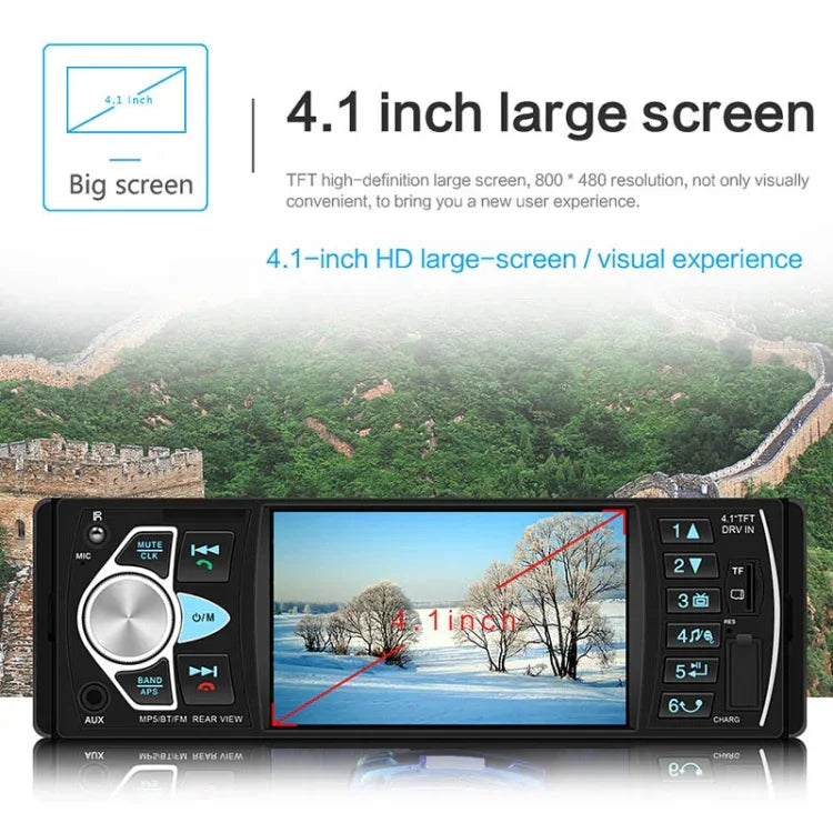 SWM-4022D HD 4.1インチ 12V 汎用車載ラジオ受信機 MP5プレーヤー FM＆Bluetooth＆TFカード対応 リモコン付き SWM-4022D