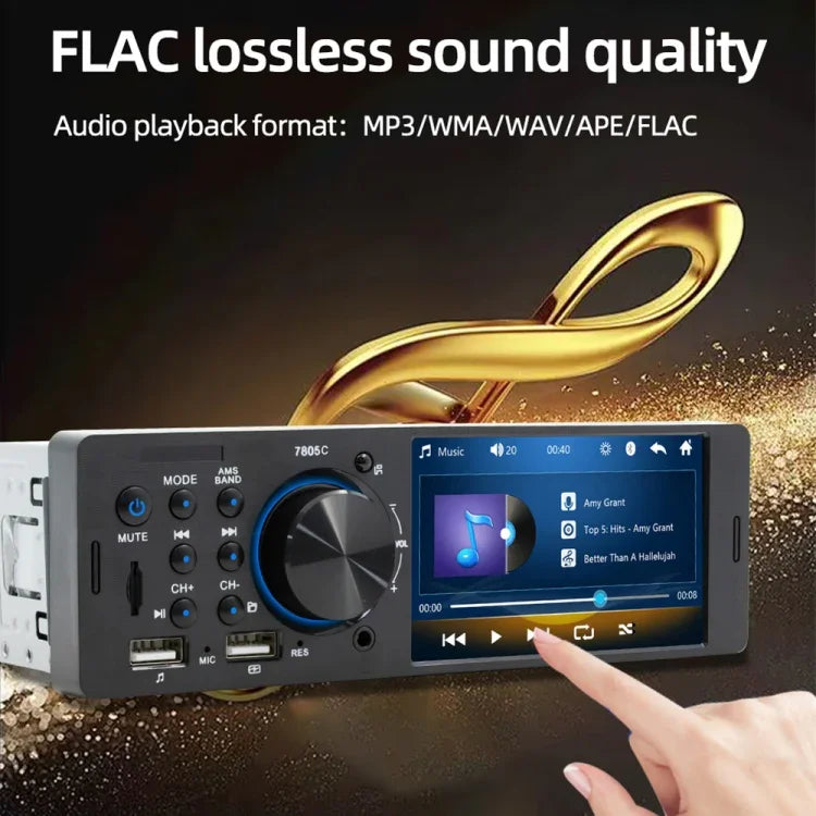 SWM-7805C 4.1インチタッチスクリーン ユニバーサルカーラジオ受信機 MP5プレーヤー、FM＆Bluetooth＆TFカード対応、リモコン付き、SWM-7805C