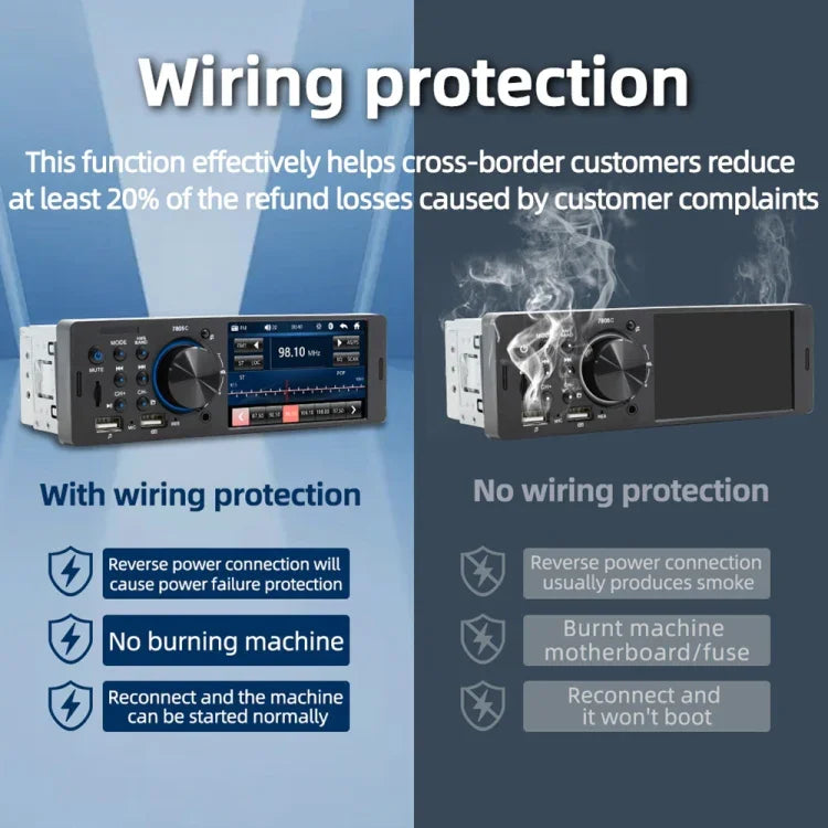 SWM-7805C 4.1インチタッチスクリーン ユニバーサルカーラジオ受信機 MP5プレーヤー、FM＆Bluetooth＆TFカード対応、リモコン付き、SWM-7805C