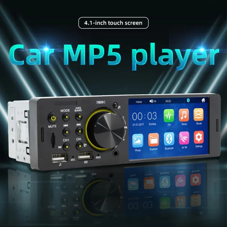 SWM-7805C 4.1インチタッチスクリーン ユニバーサルカーラジオ受信機 MP5プレーヤー、FM＆Bluetooth＆TFカード対応、リモコン付き、SWM-7805C