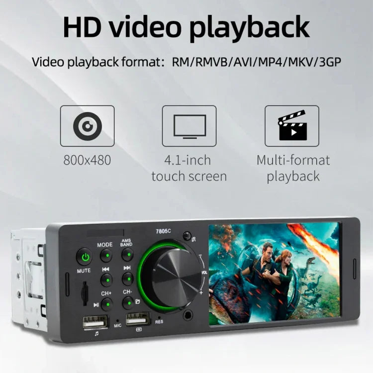SWM-7805C 4.1インチタッチスクリーン ユニバーサルカーラジオ受信機 MP5プレーヤー、FM＆Bluetooth＆TFカード対応、リモコン付き、SWM-7805C