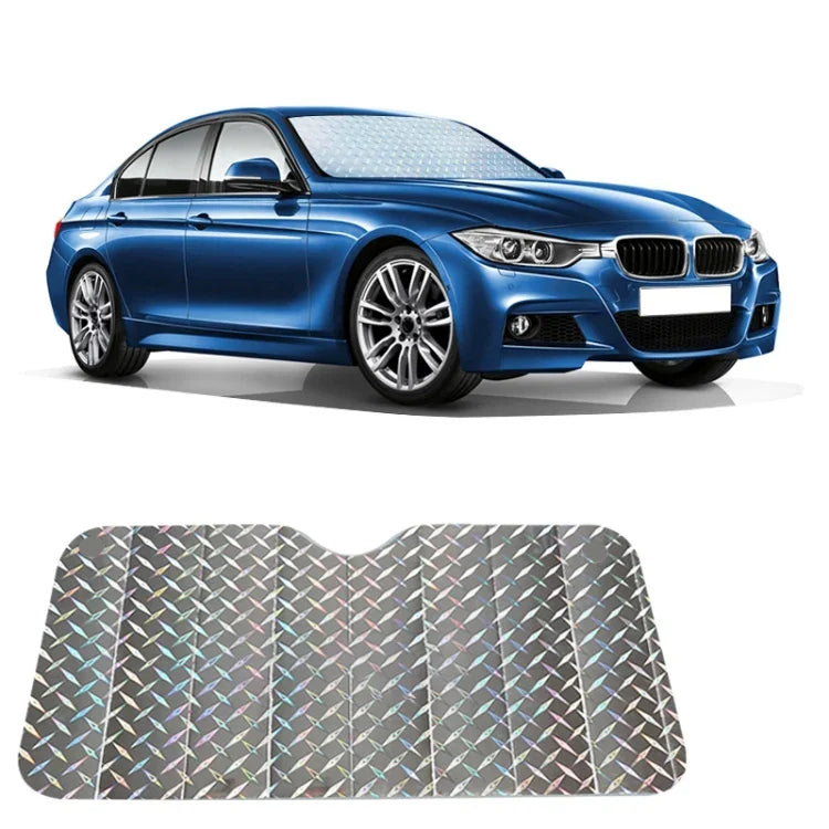 サンシェード 3区画 車用フロントウィンドシールドバイザーカバー 前窓用日よけ UV保護 サイズ：140 x 70cm、140*70cm