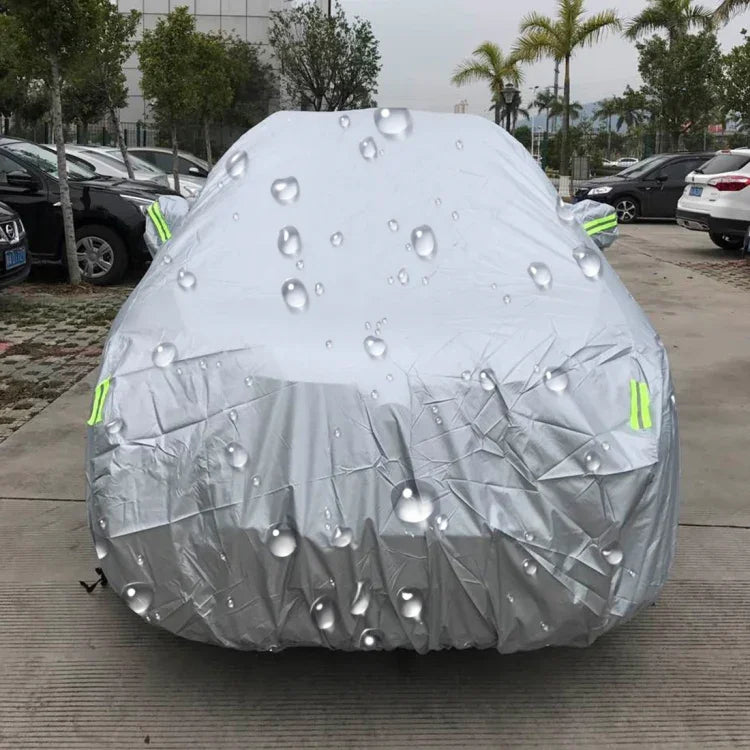 PEVA 防塵 防水 日よけ SUVカーカバー 警告ストリップ付き、207inch (XXL)
