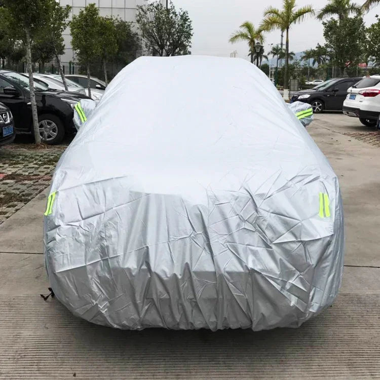 PEVA 防塵 防水 日よけ SUVカーカバー 警告ストリップ付き、207inch (XXL)