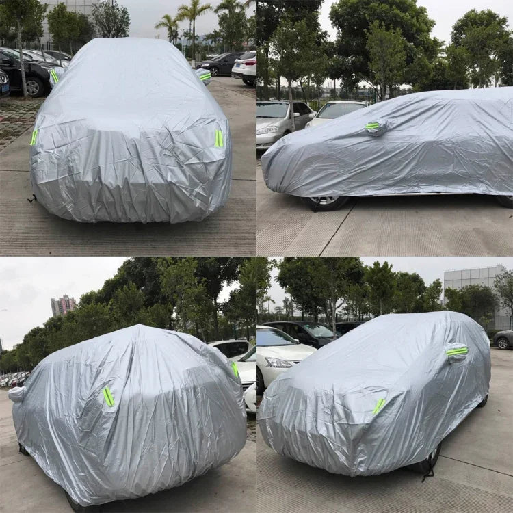 PEVA 防塵 防水 日よけ SUVカーカバー 警告ストリップ付き、207inch (XXL)
