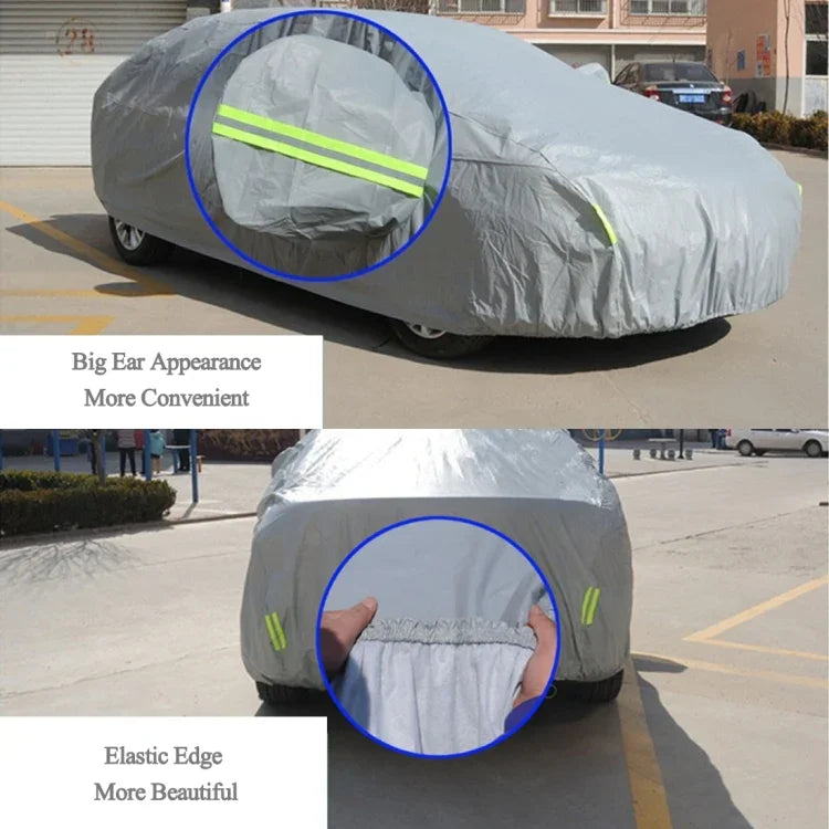 PVC Anti-Dust Sunproof SUV Car Cover with Warning Strips, Fits Cars up to 4.7m(183 inch) in Length, 183inch (M)