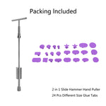 Auto Repair Body Tool Kit PDR Dent Paintless Repair Tools Dent Puller Slide Hammer Reverse Hammer Aluminum Suction Cups for Dent, Without Red T handle