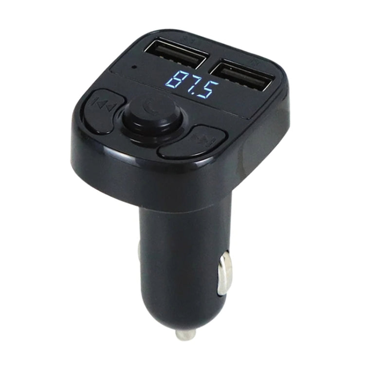X8 Car MP3 Wireless Stereo Music Player Full Frequent FM Transmitter Wireless Car Charger Adapter with Dual USB Ports Digital Display Support U Disk and TF Card Wireless Headset for Mobile Phone, X8  3 in 1