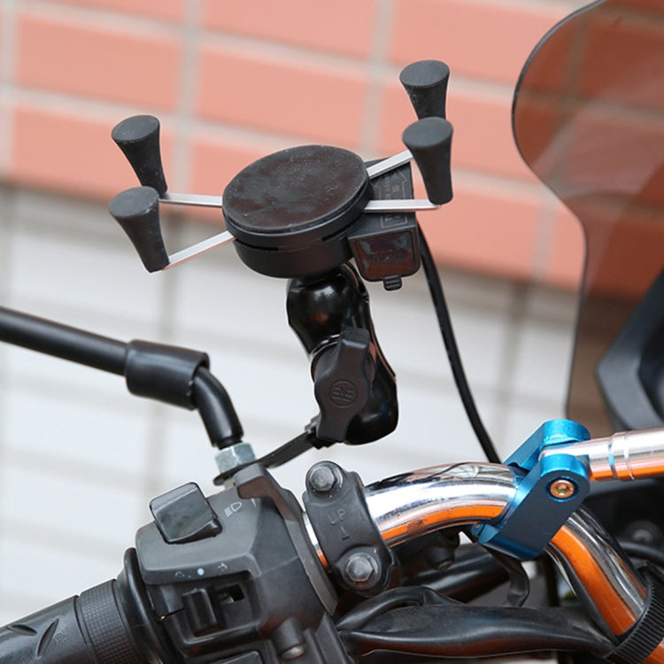 Universal 12V Motorcycle USB Phone Charger with Holder, Suitable for 3.5-6.5 inch Smartphones, X-3