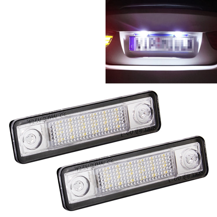 2 PCS DC 12V 2W 120LM 6000K LED License Plate Light 18-SMD Bulbs Lamps for Astra F 91-98, G Estate(F69) 98-05, Opel Corsa B 93-00, Omega A 86-94, For Astra/Opel Corsa