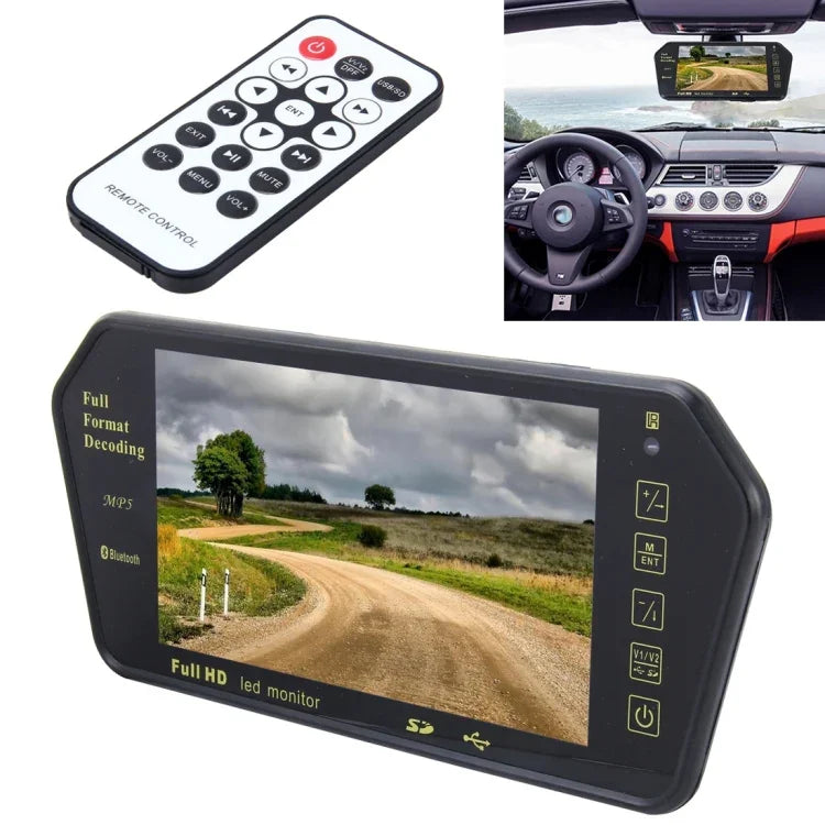 7インチ 480*234 リアビュー TFT-LCD カラーカー モニター Bluetooth MP5プレーヤー付き、リバース自動画面機能対応、7インチ 480*234