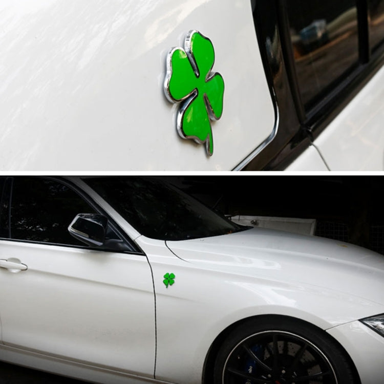 Four Leaf Clover Herb Luck Symbol Badge Emblem Labeling Sticker Styling Car Dashboard  Decoration, Size: 7.5*6cm, Size: 7.5x6cm