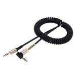 3.5mm 3極オス-オスプラグ オーディオ AUX 伸縮コイルケーブル, 長さ: 1.5m, 長さ: 1.5m(黒), 長さ: 1.5m (赤)