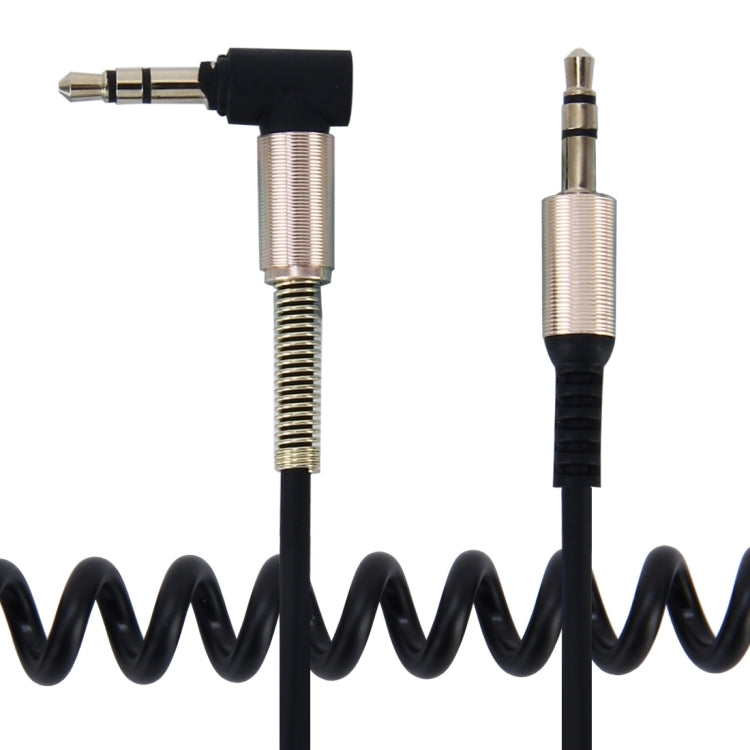 3.5mm 3極オス-オスプラグ オーディオ AUX 伸縮コイルケーブル, 長さ: 1.5m, 長さ: 1.5m(黒), 長さ: 1.5m (赤)