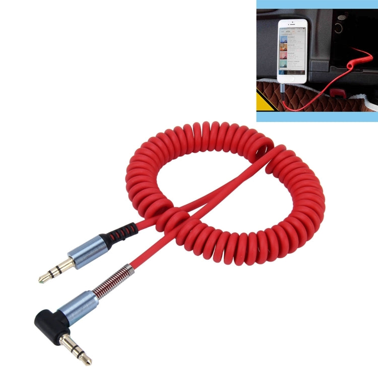3.5mm 3極オス-オスプラグ オーディオ AUX 伸縮コイルケーブル, 長さ: 1.5m, 長さ: 1.5m(黒), 長さ: 1.5m (赤)