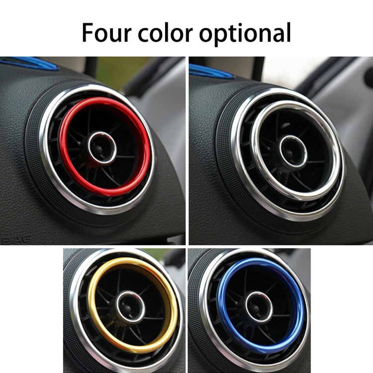 4 PCS Car Outlet Decorative Rings Aluminum Alloy Air Outlet Chrome Trim Ring Car Dashboard  Air Vents Cover Sticker Decoration for Audi A3, For Audi A3