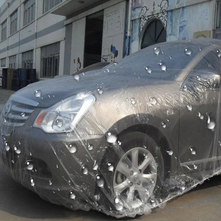 屋外用ユニバーサル防水防塵日よけ2区画セダン使い捨てPE車カバー、最大6mまで