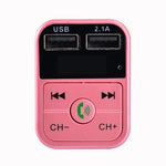 B2 Dual USB Charging Bluetooth FM Transmitter MP3 Music Player Car Kit, Support Hands-Free Call  & TF Card & U Disk, B2 (Rose Gold)