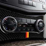 Car German Flag Carbon Fiber Air Conditioning Panel Decorative Sticker for Mercedes-Benz W204 C Class 2007-2010, Air Conditioning (German Flag)