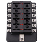 1 in 12 Out Fuse Box Screw Terminal Section Fuse Holder Kits with LED Warning Indicator for Auto Car Truck Boat, 1 in 12 Out (Screw Terminal Section)