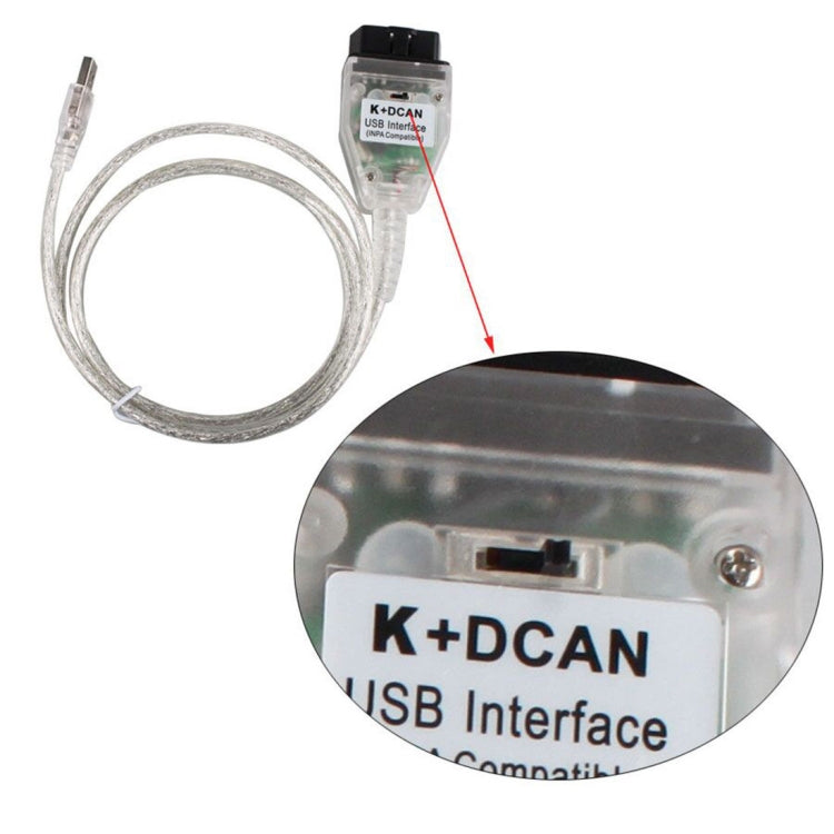 INPA K+CAN with Switch USB Interface Cable for BMW, For BMW (White), For BMW (Blue)