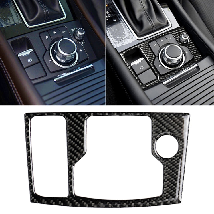 Car Carbon Fiber Left Drive Multimedia Frame B Decorative Sticker for Mazda Axela 2017-2018, Left Drive Multimedia Frame B