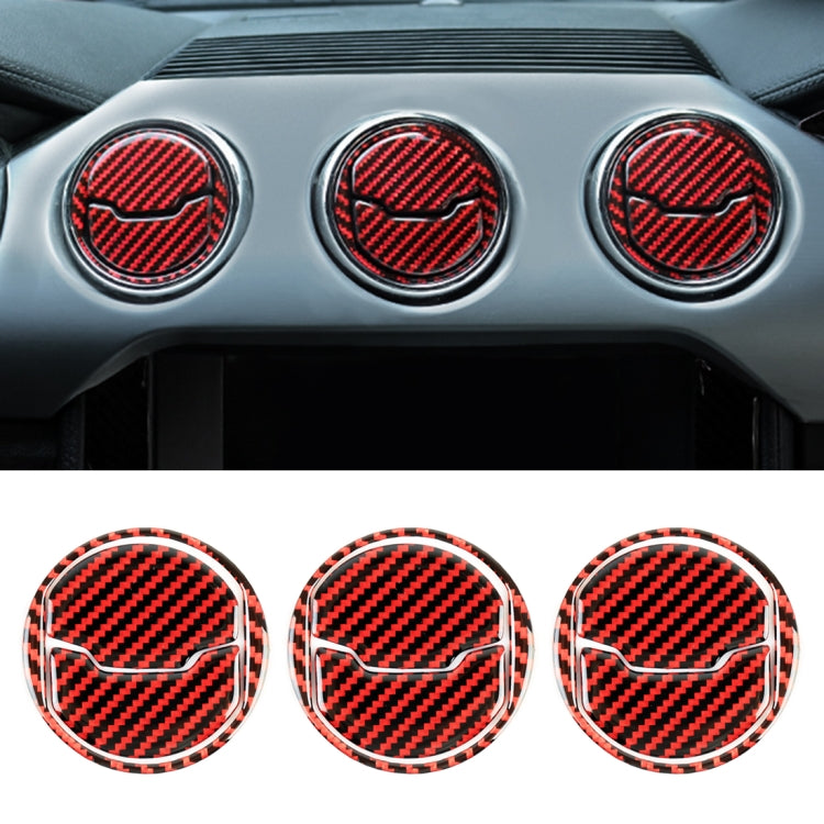 9 in 1 Car Carbon Fiber Central Air Outlet Frame Decorative Sticker for Ford Mustang 2015-2020, Central Air Outlet Frame