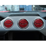9 in 1 Car Carbon Fiber Central Air Outlet Frame Decorative Sticker for Ford Mustang 2015-2020, Central Air Outlet Frame