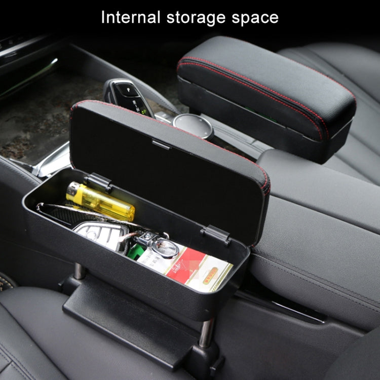 2 PCS Universal Car PU Leather Wrapped Armrest Box Cushion Car Armrest Box Mat with Storage Box, 2pcs(Black), 2pcs (Black Red), 2pcs(Black White), 2pcs(Beige), 2pcs(Brown)