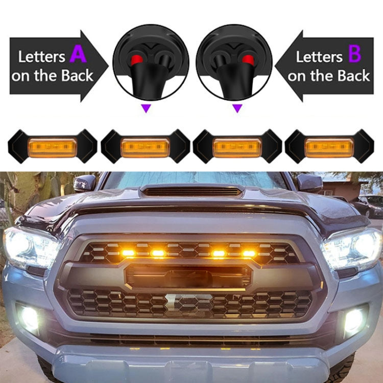 For Toyota Tacoma TRD 2016-2019 4 in 1 Car LED Front Grille Warning Lights, Daytime Running Lights & Wide Lights, 4 in 1