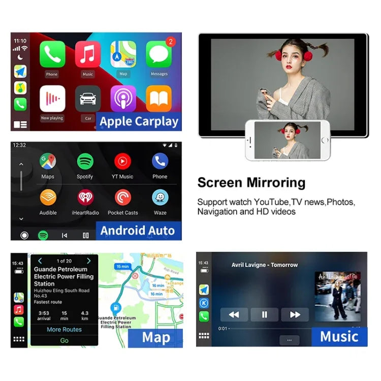 Android / Apple Carplay対応 カーナビ ワイヤレスBluetoothモジュール 自動スマートフォン USB Carplayアダプター、CPC200-Autokit