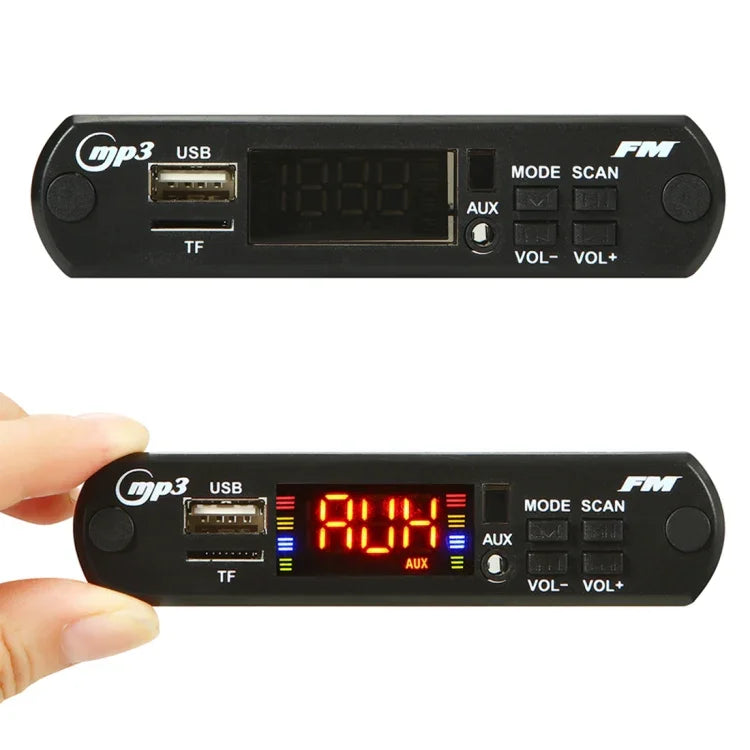 車用12VオーディオMP3プレーヤーデコーダーボード FMラジオ TF USB 3.5mm AUX、Bluetooth機能＆リモコン付き、12V
