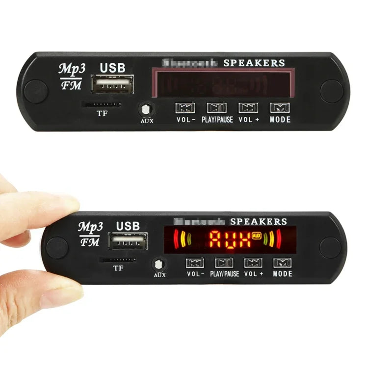 車載12V 2x3WオーディオMP3プレーヤーデコーダーボード FMラジオ TF USB 3.5mm AUX、Bluetooth / 通話録音機能 / パワーアンプ / リモコン付き、12V