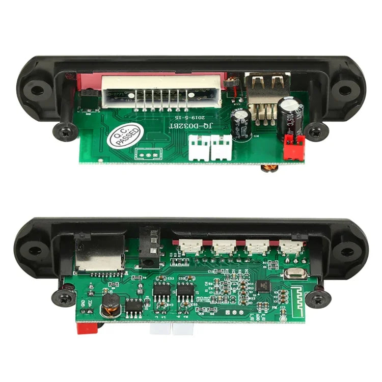 車載12V 2x3WオーディオMP3プレーヤーデコーダーボード FMラジオ TF USB 3.5mm AUX、Bluetooth / 通話録音機能 / パワーアンプ / リモコン付き、12V