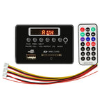 車用5VオーディオMP3プレーヤーデコーダーボード FMラジオ SDカード USB AUX、Bluetooth / リモコン付き、5V（シルバーグレー）、5V