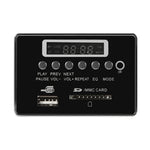 車用5VオーディオMP3プレーヤーデコーダーボード FMラジオ SDカード USB AUX、Bluetooth / リモコン付き、5V（シルバーグレー）、5V