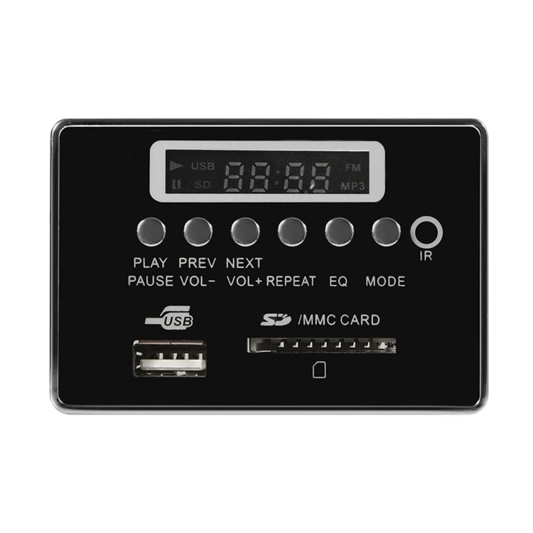 車用5VオーディオMP3プレーヤーデコーダーボード FMラジオ SDカード USB AUX、Bluetooth / リモコン付き、5V（シルバーグレー）、5V