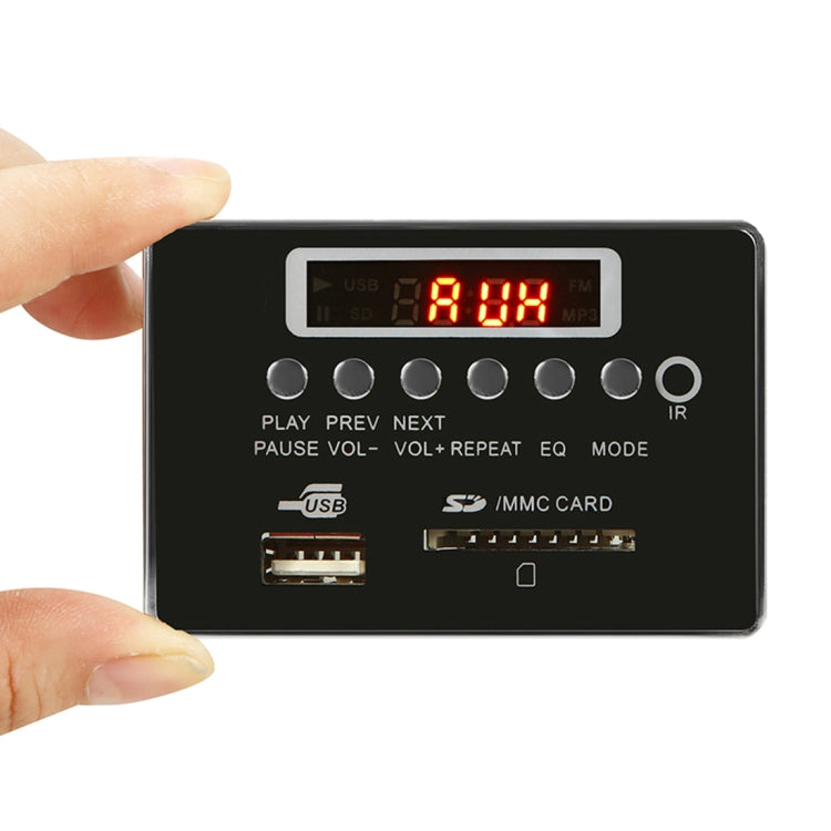 車用5VオーディオMP3プレーヤーデコーダーボード FMラジオ SDカード USB AUX、Bluetooth / リモコン付き、5V（シルバーグレー）、5V