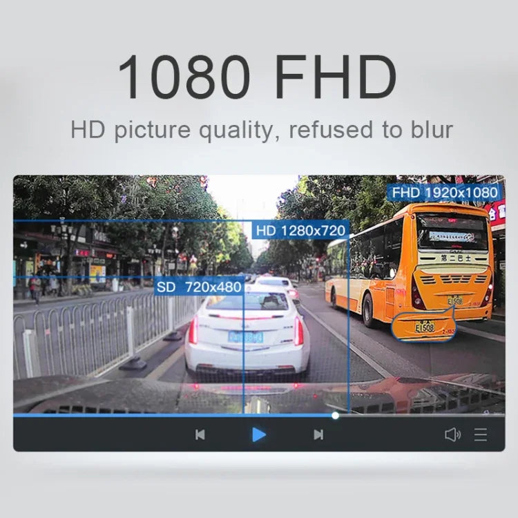 3-in-1 4インチ 170度広角 ナイトビジョン HD 1080P ビデオカーDVR、動体検知 / Gセンサー対応、4インチ