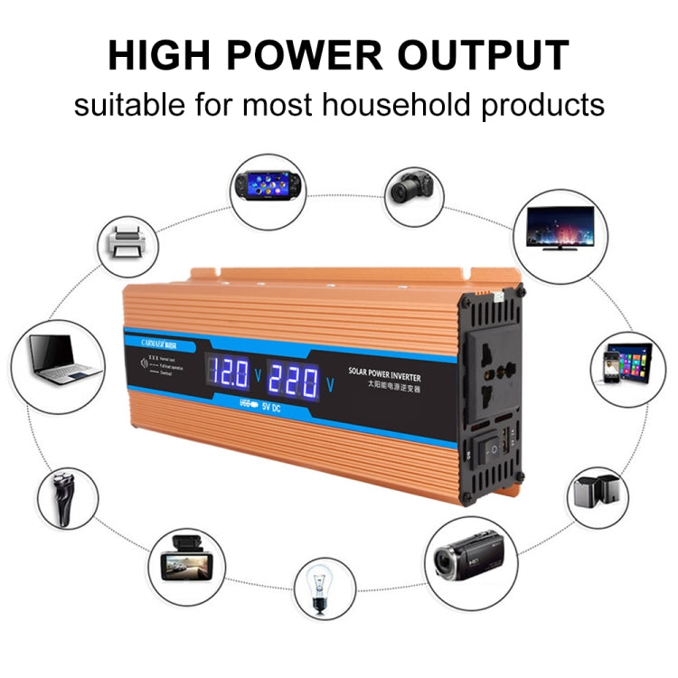 Carmaer 48V to 220V 500W Car Multi-function Double Digital Display Inverter Household Power Converter, 48V to 220V 500W