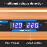 Carmaer 48V to 220V 1200W Car Multi-function Double Digital Display Inverter Household Power Converter, 48V to 220V 1200W