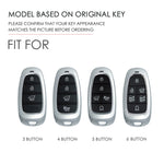 Hallmo Car Cowhide Leather Key Protective Cover Key Case for Hyundai 6-button, For Hyundai 6-button
