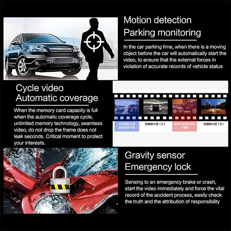 Z30 WiFi Dual-lens HD 2160P Non-light Night Vision 360-degree Panoramic Driving Recorder, GPS Version, Z30 GPS Version