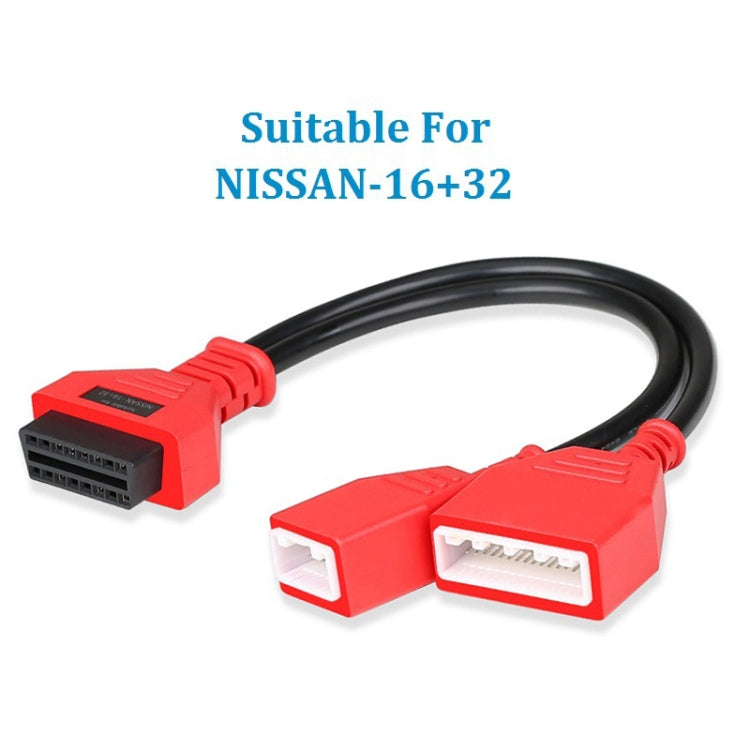 16 + 32 Pin External Thread to OBD2 Extension Cable for Nissan Sylphy, For Nissan Sylphy