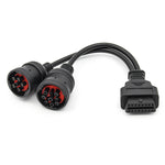 J1708 J1939 6Pin 9Pin to OBD2 16Pin Female Car Diagnostic Adapter Cable, 6Pin 9Pin to OBD2