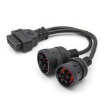 J1708 J1939 6Pin 9Pin to OBD2 16Pin Female Car Diagnostic Adapter Cable, 6Pin 9Pin to OBD2