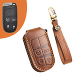 Hallmo Car Genuine Leather Key Protective Cover for Jeep Compass 4-button, For Jeep Compass 4-button (Black), For Jeep Compass 4-button (Blue), For Jeep Compass 4-button (Brown)