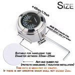 2 PCS Motorcycle 22-25mm Handlebar Thermometer, Thermometer (Black), Thermometer (White)